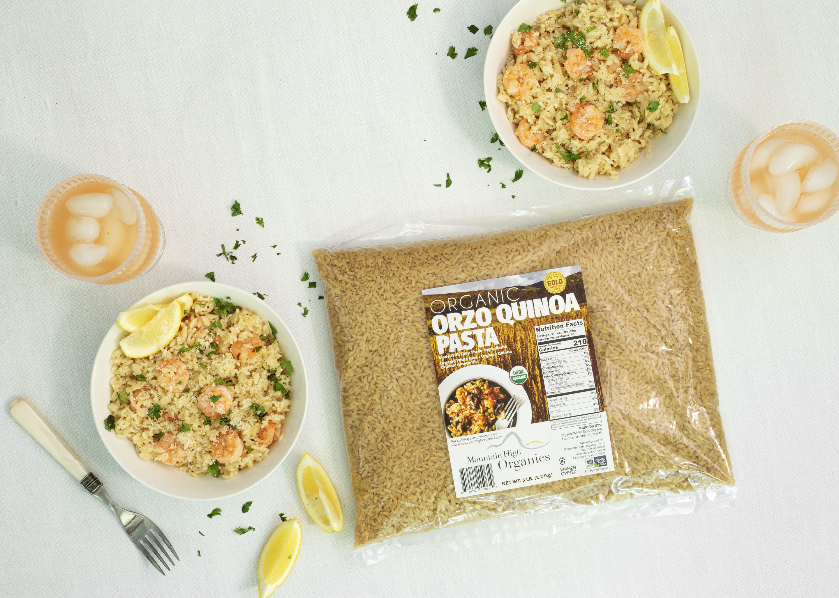 Gluten Free Orzo Lemon Shrimp